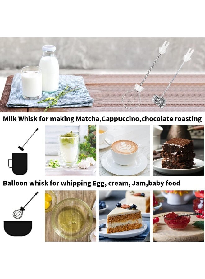 مضرب نسكافيه كهربائي محمول  مع ملحقات – يعمل بالشحن USB، مثالي للقهوة واللاتيه ( اللون ابيض ) - Image 5